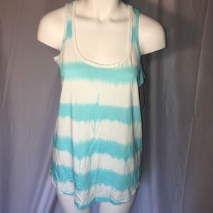 Isomiax Teal and white tie dye tank top